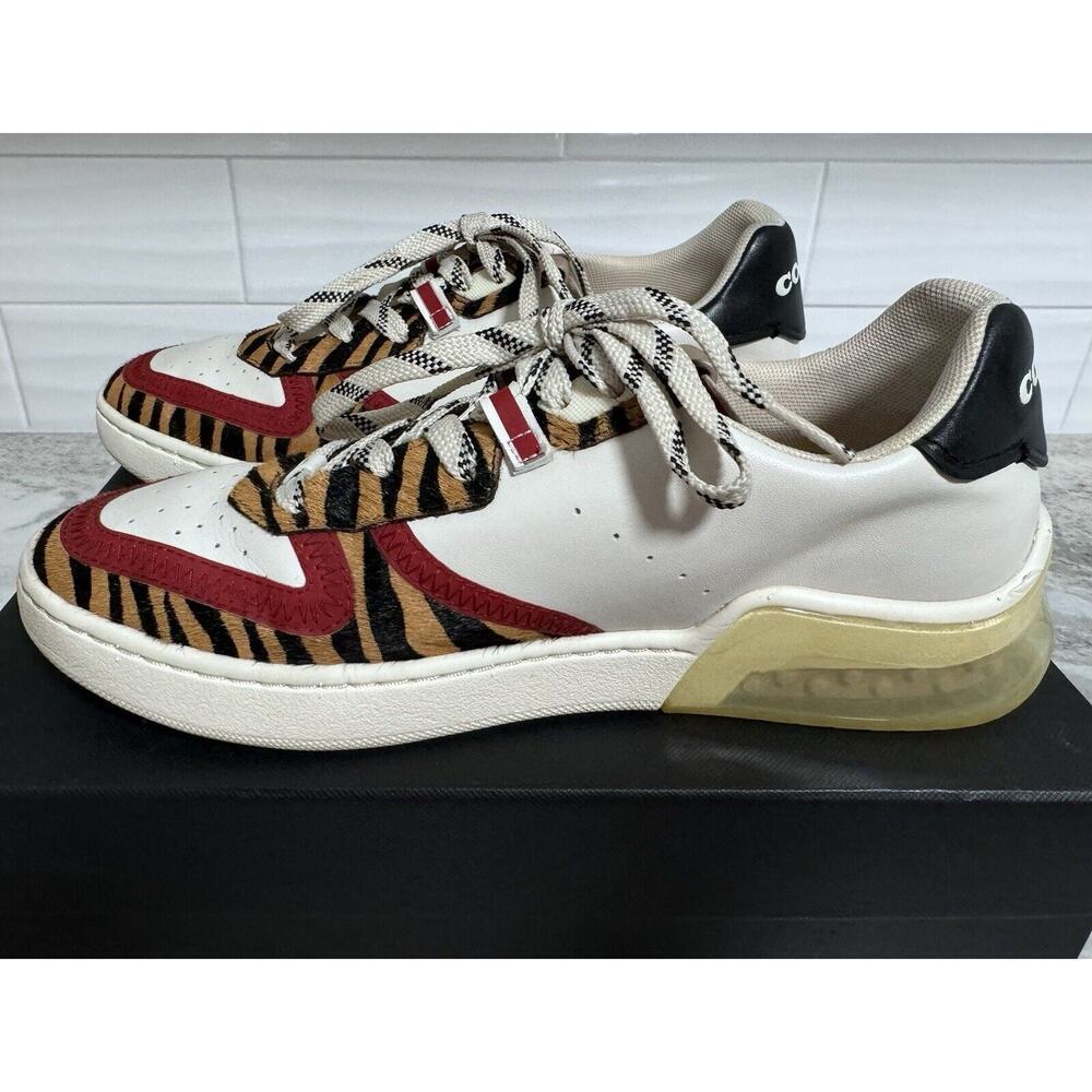 Coach Citysole Tan Black Court Sneakers Tennis Shoes Size 8 B EUC - Picture 5 of 13